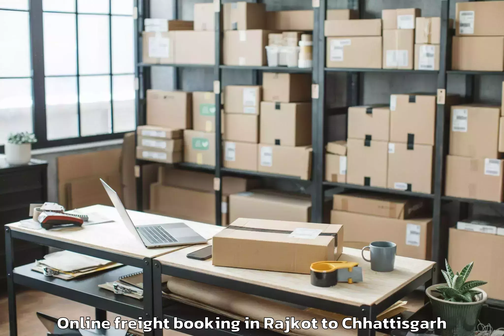 Reliable Rajkot to Pathalgaon Online Freight Booking